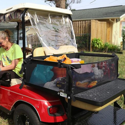 منظم شبكي لعربة الجولف من PGmoon متوافق مع Yamaha، Club Car، EZGO، شبكة تخزين عربة الجولف مع حزام إبزيم قابل للتعديل in Kuwait