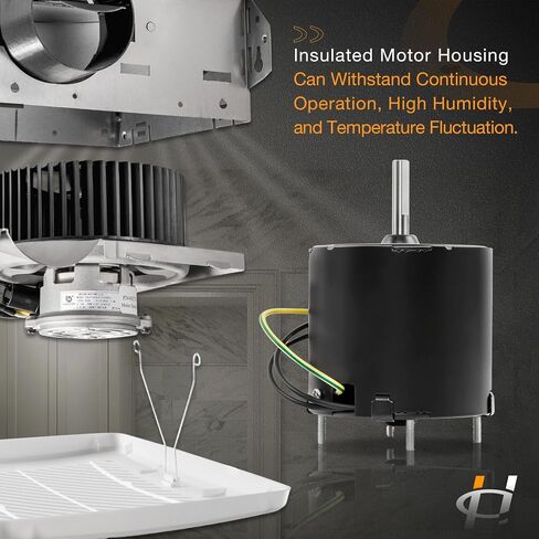 99080450 Bathroom Exhaust Fan Motor Compatible with Broan NuTone HS110LU, S110LU, S110U, 120V 0.65A, 5/16" x 1-1/4" Shaft, Replaces S99080450 71732005 5KSM84DFK175P in Kuwait
