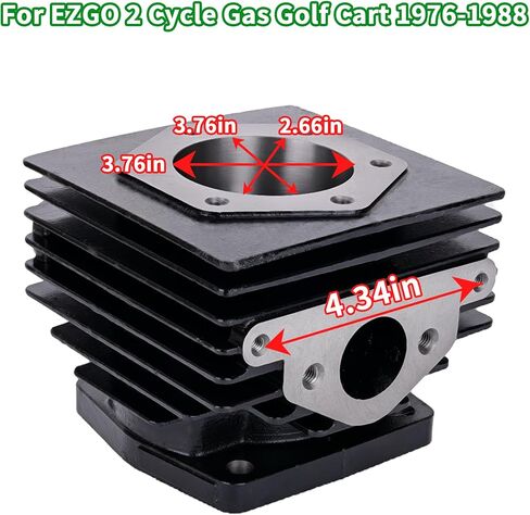 مجموعة إعادة بناء الجزء العلوي لعربة الجولف 10L0L لـ 1976-1988 EZGO 2 دورة الغاز ومجموعة الأسطوانات والمكبس مع محرك 244cc EC25-DS EC25-2PG، OEM # 14532-G1 in Kuwait