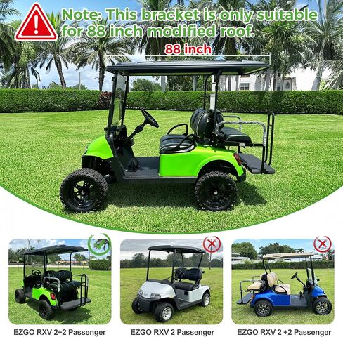 دعامات دعم خلفية لعربة الجولف شديدة التحمل 10L0L لسقف EZGO RXV الطويل (يناسب الموديلات العلوية الطويلة مقاس 88 بوصة فقط)، دعامة دعامة خلفية متينة وأداء طويل الأمد in Kuwait