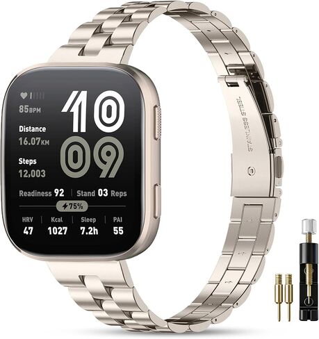 سوار ساعة من الفولاذ المقاوم للصدأ مقاس 22 مم متوافق مع Amazfit Bip 6/Bip 5، أحزمة ساعة معدنية لـ Bip 5Unity/Active Max/Balance 2/Balance/Cheetah/GTR 4/GTR 3 Pro/GTR 3/GTR 2/GTR 2e/GTR 47 مم للرجال والنساء in Kuwait