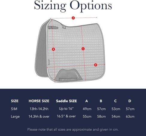 وسادة سرج مربعة من السيليكون من LeMieux Dressage X Grip - وسادات سرج للخيول - معدات وإكسسوارات ركوب الفروسية (كحلي - كبير) in Kuwait
