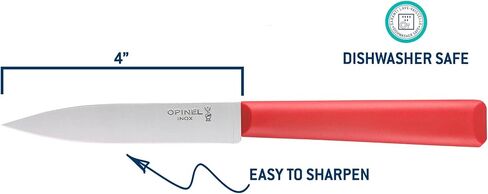 Opinel Les Essentials+ رقم 312 سكين التقشير، مقاوم للتآكل + آمن للاستخدام في غسالة الأطباق، صنع في فرنسا، أحمر in Kuwait