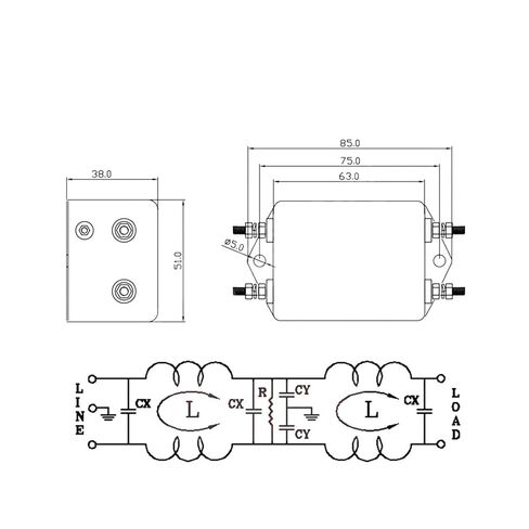 مرشح EMI CW4E-10A 20A 30A 40A-S موصل مرشح أحادي القطب مرحلة واحدة 220 فولت (30A) in Kuwait