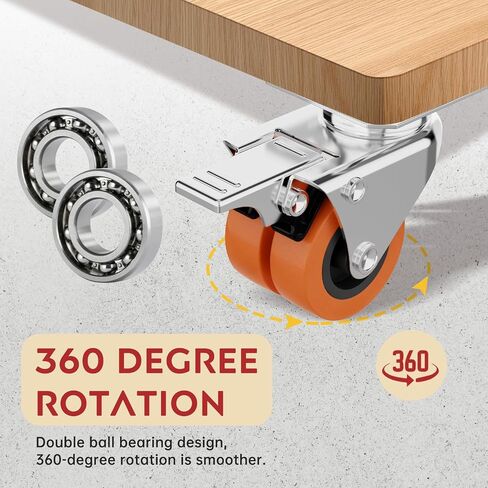 2 Inch Heavy Duty Caster Wheels Set of 4 Locking Plate | 880lb, 360° Swivel, TPR Floor-Safe, Industrial Casters Workbench Tool Cabinet Furniture Indoor Outdoor in Kuwait