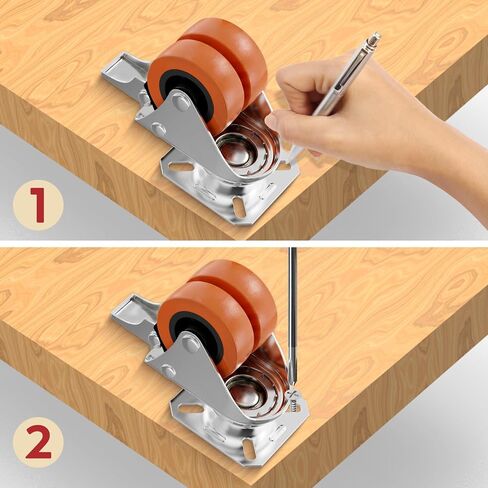 2 Inch Heavy Duty Caster Wheels Set of 4 Locking Plate | 880lb, 360° Swivel, TPR Floor-Safe, Industrial Casters Workbench Tool Cabinet Furniture Indoor Outdoor in Kuwait