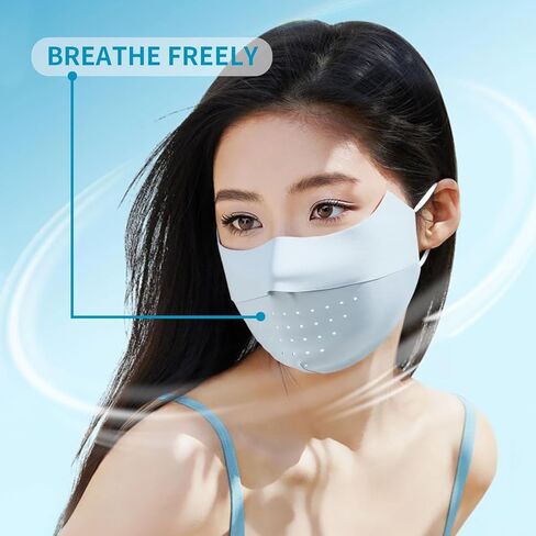 4 PCS UV Protection Face Mask, UPF 50+ Ice Silk Washable Reusable Sun Sunscreen Masks for Women in Kuwait