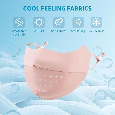 4 PCS UV Protection Face Mask, UPF 50+ Ice Silk Washable Reusable Sun Sunscreen Masks for Women in Kuwait