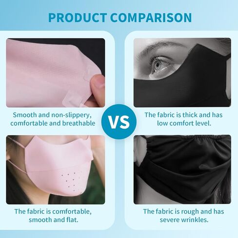 4 PCS UV Protection Face Mask, UPF 50+ Ice Silk Washable Reusable Sun Sunscreen Masks for Women in Kuwait