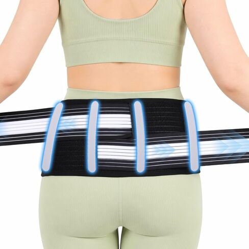 Lower Back Brace for Men Women, Sacroiliac SI Joint Hip Belt with 4 Support Stays, Pelvic Support Belt for Sciatica Pain Relief, Breathable Mesh & Anti-Slip, Adjustable Compression in Kuwait