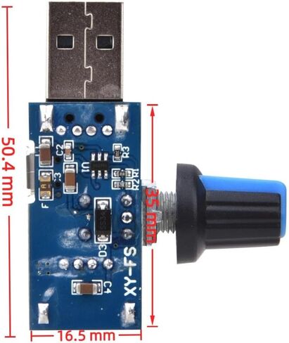 4Pcs USB Fan Stepless Speed Controller - DC 5V Mini USB Fan Stepless Governor 5W in Kuwait