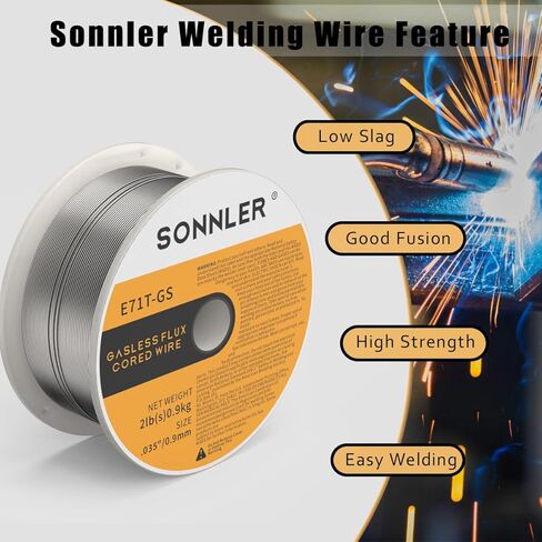 3 Packs 2-Pound 035 Flux Core Welding Wire,SONNLER E71T-GS Mig Welding Wire | Low Splatter Gasless Carbon Steel Mig Welding Wire Compatible With HF Fourney Harbor Welder in Kuwait