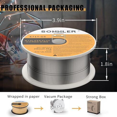 3 Packs 2-Pound 035 Flux Core Welding Wire,SONNLER E71T-GS Mig Welding Wire | Low Splatter Gasless Carbon Steel Mig Welding Wire Compatible With HF Fourney Harbor Welder in Kuwait