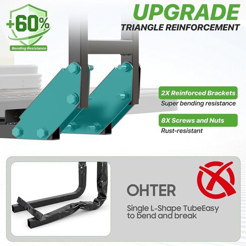 10L0L Golf Cart Rear Seat Safety Grab Bar for EZGO Club Car Yamaha | Fits (2+2)/(4+2) Rear Seat Kits, 10-5/8 to 11 inch Bracket Spacing, Powder-Coated Steel, Includes Triangle Reflectors in Kuwait