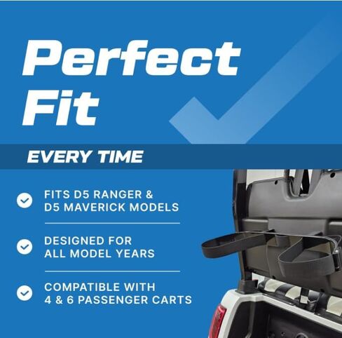 ملحق حامل حقيبة الجولف Evolution D5 Ranger & D5 Maverick - بدون مجموعة حفر لأربعة ركاب و6 عربات ركاب - حامل حقيبة جولف متين متوافق مع عربات الجولف Evolution | أسود in Kuwait
