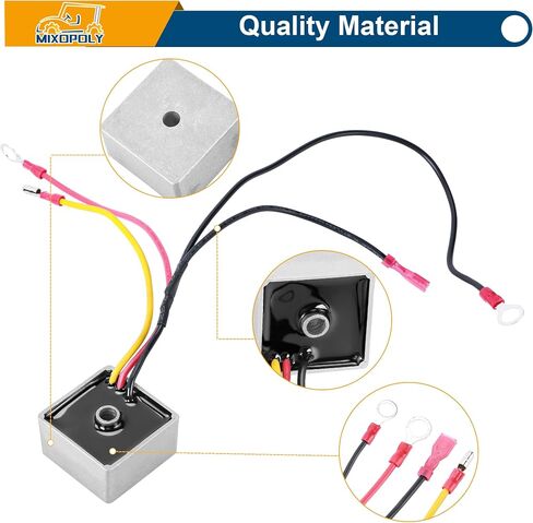 Golf Cart Voltage Regulator Rectifier for Club Car DS, Carryall, Turf 1992-up Gas Models, Replace OEM 102711201 1015777 6355 in Kuwait