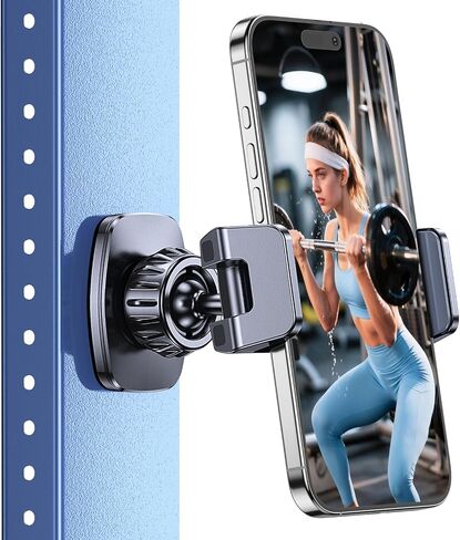 Coolpow Magnetic Phone Holder for Gym【6*N55 Strong Magnets】 Magnetic Phone Mount Attach to Metal Surface, Golf Cart Phone Holder Magnet for Men Women with Smartphones 4.7-7", Gifts for Golfers in Kuwait