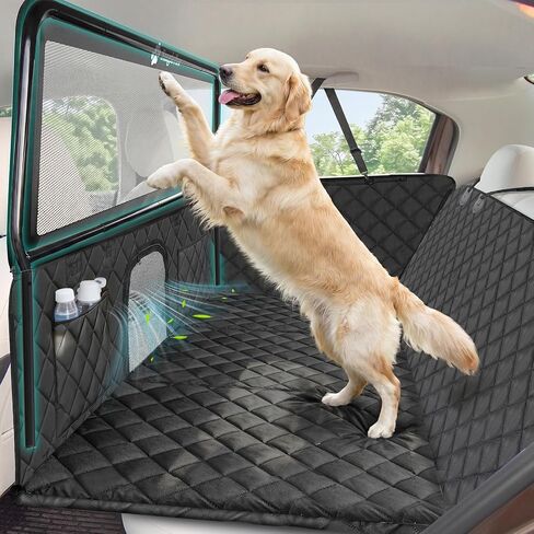 Snagle Paw Dog Car Seat Cover & Back Seat Extender,31"Super High Pet Barrier with Anti-Slip Hard Bottom Hammock Holds 440lbs,Water-Resistant Car Seat Protector for SUV,Trucks,Easy-Clean,Patent Pending in Saudi Arabia