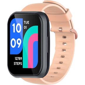 متوافق مع سوار Wyze Watch 47 مم، أشرطة معصم بديلة من السيليكون الناعم مع إبزيم من الفولاذ المقاوم للصدأ متوافق مع ساعة Wyze Watch 47 مم الذكية