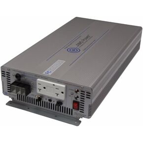 AIMS Power PWRIG200012120S 2000W Pure Sine Inverter, Continuous 4000W Surge Peak Power, 12V DC Input, 60hz or 50hz Switch, 1 GFCI Dual Outlet