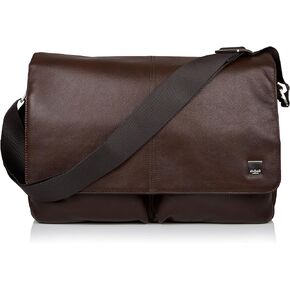 KNOMO Kobe Leather 16 inch Laptop Messenger Bag, Professional Leather Shoulder Bag for Men and Women