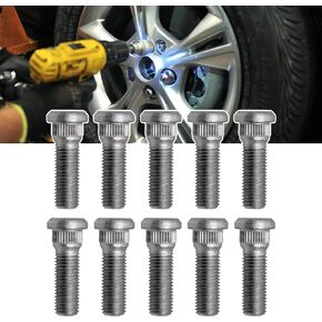 RULLINE 10PCS Wheel Studs M12 x 1.5, 45mm Long Lug Studs: Upgrade Your Wheel Performance ompatible with Toyota Avalon Camry Corolla Prius Chevrolet Lexus Pontiac