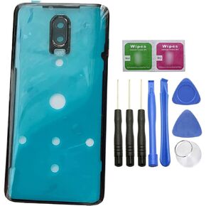 for Oneplus 6 Rear Panel Back Glass Door Cover Replacement for Oneplus 6 A6000 A6003 6.28",Pre-Cut Tape Midnight-Black/A6000