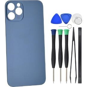 Back Glass Replacement for iPhone 12 Pro A2407 A2341 A2406 Replacement with Pre Cut Adhesive - 6.1" Pacific Blue