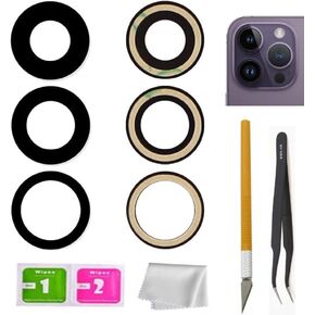 بديل زجاجي للكاميرا الخلفية من EGEN لهاتف iPhone 14 Pro Max و14 Pro مع لاصق مثبت مسبقًا + أدوات إصلاح in Kuwait