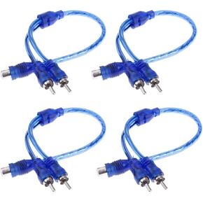 Set of 4 RCA Y Splitter Audio Jack Cable Adapter 1 Female to 2 Male Connector