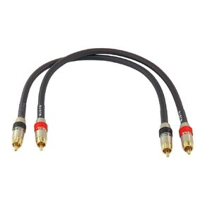 WJSTN RCA to RCA Audio Cable Subwoofer Cable, Digital Coaxial Audio Cable RCA Male to RCA Male Dual Shielded Wire -Black 2pack (1FT)