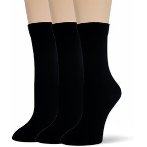 Bzoinien Thin Crew Socks for Women, Soft Cotton High Calf Boot Sock, Ladies Tall Socks Long Sock for Trouser, Dress, Business