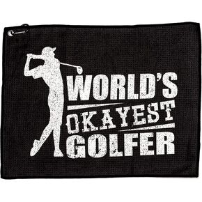 SHANKITGOLF Worlds Okayest Golfer Funny Golf Gift Golf Bag Towel with Clip in Kuwait