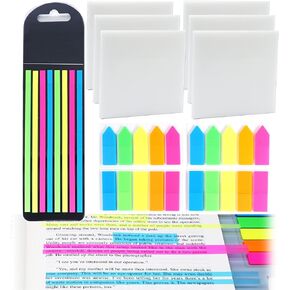 960Pcs Transparent Sticky Note Pads Set,Clear Sticky Notes,Highlight Strips Index Tabs for Annotation Books,Page Markers,Index,Bible Accessories,Aesthetic School Supplies (Candy Color)