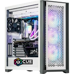 Velztorm iCUE Certified White Aciex Custom Built Gaming Desktop PC (Intel i9-13900K 24-Core, 32GB DDR5 5200MHz RAM, 1TB PCIe SSD + 1TB HDD (3.5), GeForce RTX 3050, Wifi, Bluetooth, HDMI, Win 11 Home)