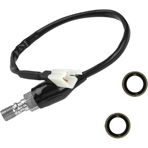 Brake Light Switch for Motorcycle, 10×1mm Hydraulic Brake Pressure Switch with Brake Cables, Universal Rear Brake Stop Light Switch for Motorbike Scooter Dirt Bike ATV (Curved)