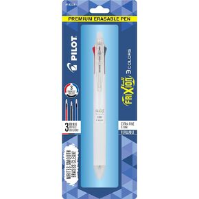 PILOT FriXion Ball 3 Erasable Gel Ink Pen, Extra Fine Point (0.5mm), Black/Blue/Red Ink, Single Pen Plus 3 Refills (14225)