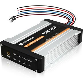 شاحن صديق للبيئة 12 فولت 20 أمبير تيار مستمر إلى تيار مستمر مع وحدة تحكم شحن بالطاقة الشمسية مدمجة، شاحن بطارية 2 في 1 على اللوحة مع جل بطارية ليثيوم MPPT LiFePO4 AGM، شحن متعدد المراحل لمولد اللوحة الشمسية in Kuwait