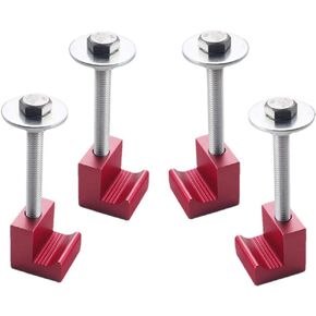 DEWHEL Tool Box Tie Downs Aluminum J Hook Crossover Toolbox Pickup Pair (4 PCS, Blue)