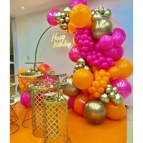 Balloon Garland Kit Arch Burnt Orange Hot Pink And Gold For Party Decoration Women Birthday Graduation
