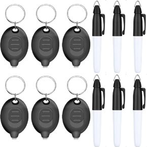 Daemson Mini LED Keychain Flashlights & Permanent Marker Pens, Badge Lights for Nurses 12 Lumen Battery Powered, Badge Reel Pen for Nurses Doctor Office Outdoor Gift (12PCS)