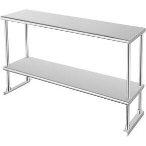 HARDURA Stainless Steel Overshelf 12X30 Inches, NSF Commercial Double Shelf for Prep Work Table in Restaurant, Home and Kitchen