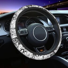 Sexy Lewd Face Anime Steering Wheel Cover Anime Car Accessories for Men Women with Car Coaster, 15 Inch Anti-Slip Car Steering Wheel Covers Universal Fit