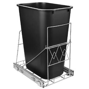 Pull Out Trash Can Under Cabinet, Kitchen Adjustable Sliding Waste Bin Frame,Trash Can Not Included