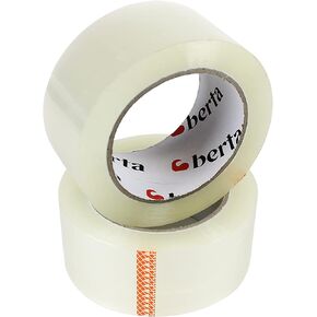 Berta (6 Rolls Heavy Duty Packaging Tape 1.88" x 110 yd, Thick Cast/Clear and Transparent/Designed for Packing, Shipping/Mailing/Moving, Strong Seal on All Box Types