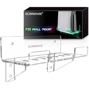 حامل حائط أكريليك من UCINNOVATE متوافق مع جهاز Playstation 5 (القرص والإصدار الرقمي)، طقم تثبيت على الحائط مع ضوء Dreamcolor لجهاز PS5، ملحق لوحدة تحكم ألعاب PS5 in Kuwait