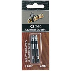 Big Timber Fasteners Star Drive Power Driver Bits, Blister Pack, (2 per Box)