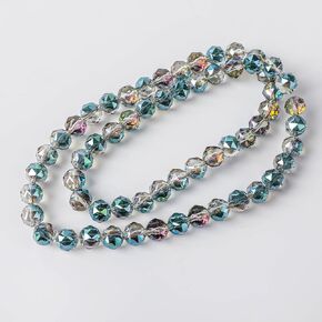 70PCS8mmRound Crystal Glass BeadsforJewelry MakingRondelle Glass Beads Faceted Rondelle Beads DIY Glass Crystal Beads for Bracelets Necklace Pendants Jewelry Making DIY (8MM, Amber)