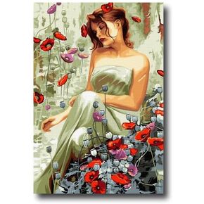 Hudemas Needlepoint Kit قماش وخيوط مطبوعة حزن 11 × 16 بوصة 678 in Kuwait