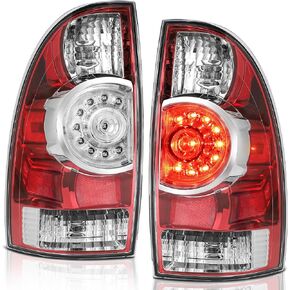 LED Tail Light Compatible With 2005-2015 Toyota Tacoma 2005 2006 2007 2008 2009 2010 2011 2012 2013 2014 2015 Toyota Tacoma Rear Brake Lamp Left And Right Side (Black - Trim)
